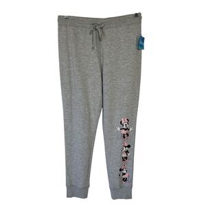 Disney Minnie Mouse Joggers Sweatpants Juniors Large 11/13 Gray